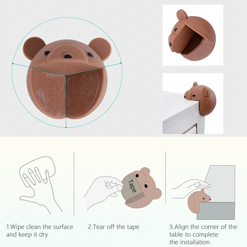 Protector de seguridad para ni&ntilde;os, cubierta de protecci&oacute;n de borde de esquina de mesa para seguridad de beb&eacute;, protectores de bordes y esquinas anticolisi&oacute;n, cuidados para beb&eacute;s-3