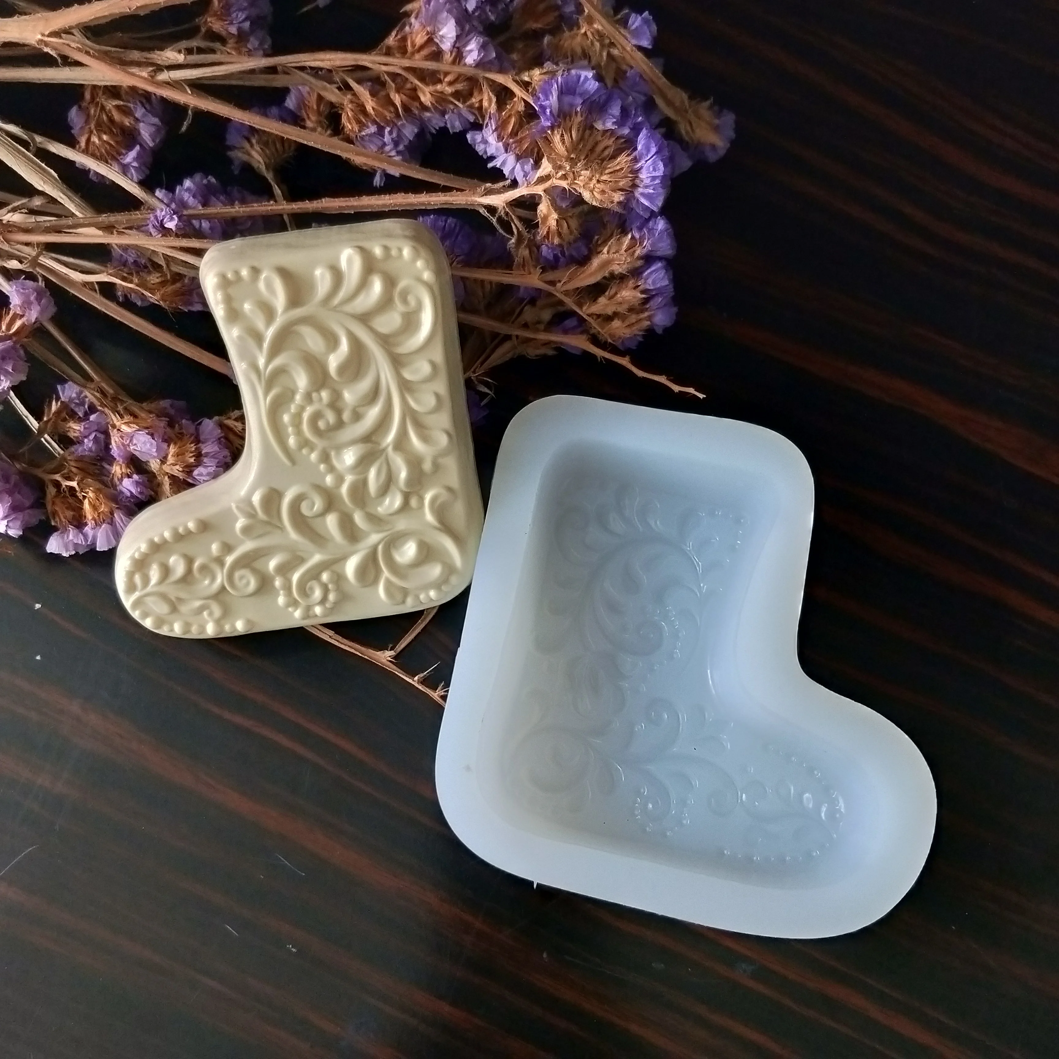 Силиконовая форма для помадки Рождественское украшение чулок мыла ручной работы