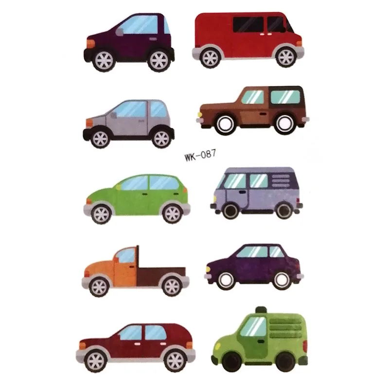 Мультфильм автомобиль самолет Временные татуировки Поддельные стикер Дети лицо