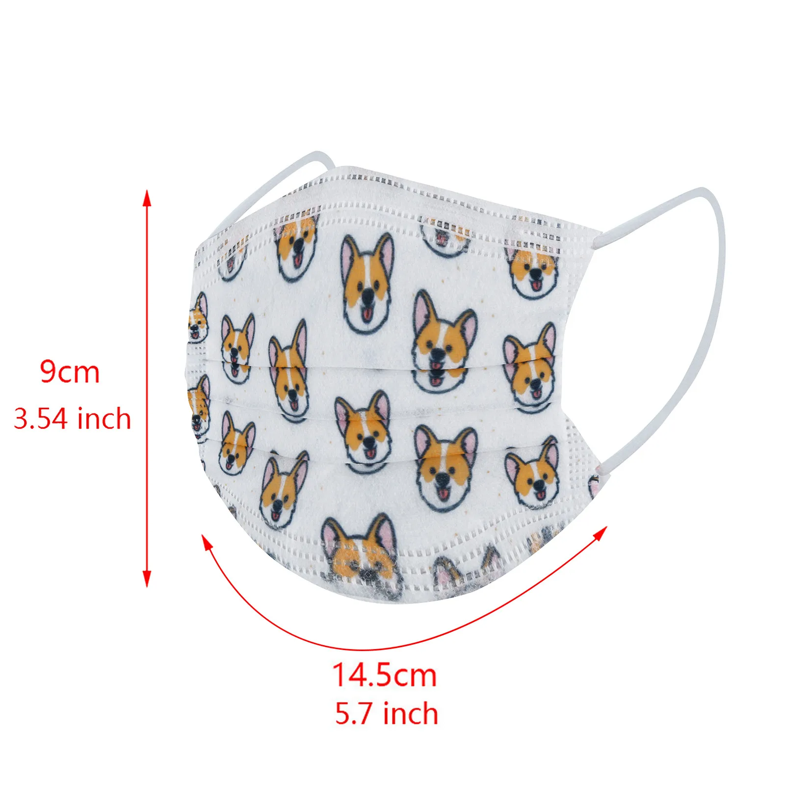 

100PC Cute Printing Mask Children's Non-woven 3-layer Thickened Face Mask Fashion Masque Mascarillas