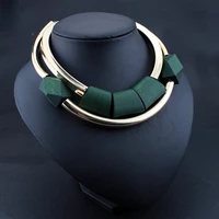 2021 vintage wood beads pendant initial necklace for women green black choker kpop big name bijoux female accessories jewelry