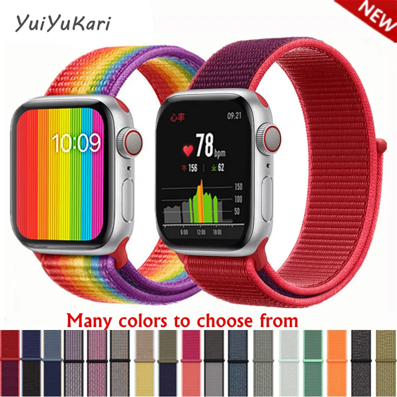 Нейлон pulseira для apple watch band 4 44 мм 40 мм(iwatch 5) apple watch 3 2 1 ремешок 42 мм 38 мм дышащий браслет ремень аксессуары