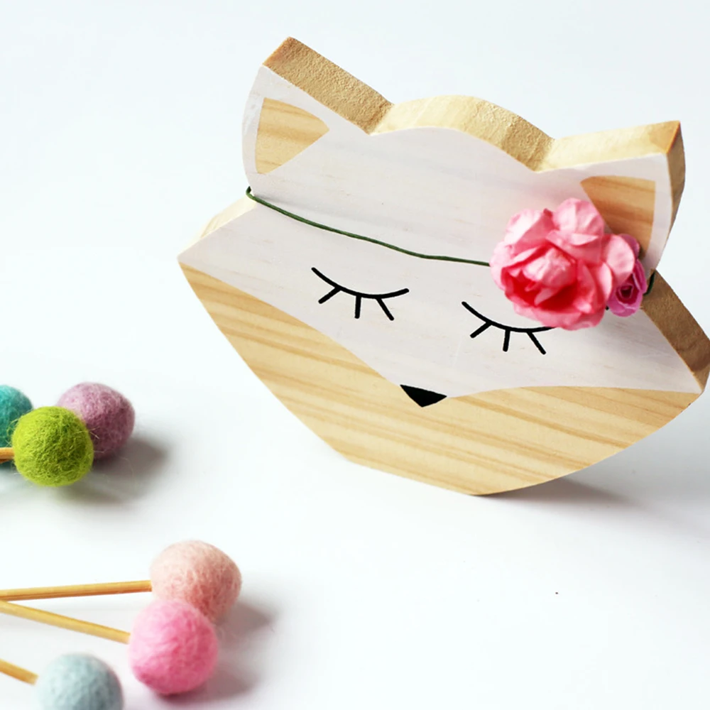 INS скандинавском Стиль твердой древесины настенное украшение в виде милых