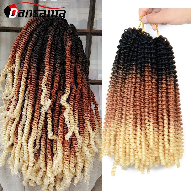 

Dansama Passion весенние твист волосы Вязание крючком косы курчавые вьющиеся крючком волосы 10 дюймов синтетические плетеные волосы для наращиван...