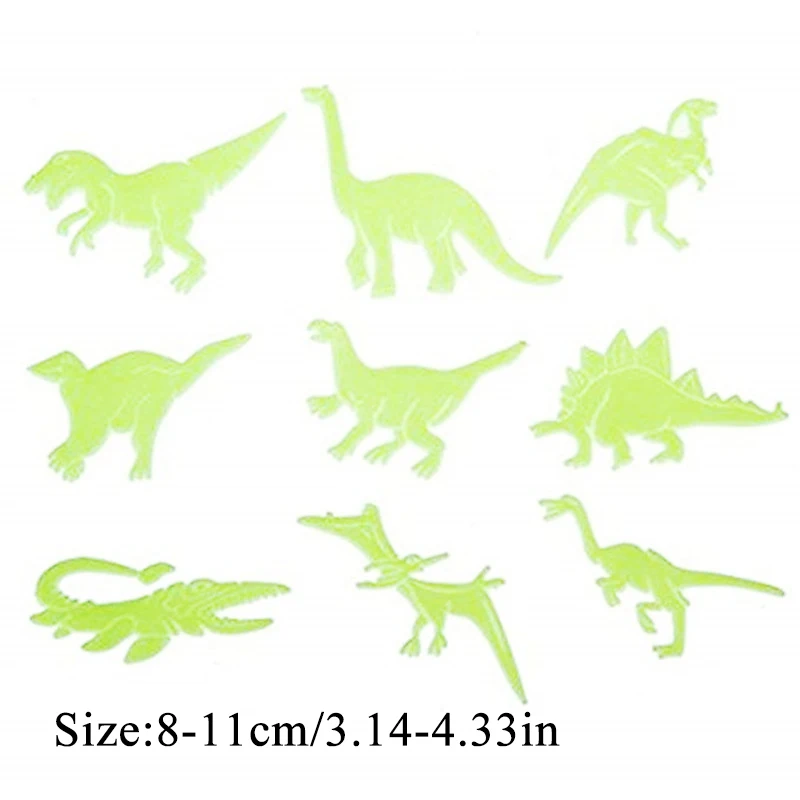 9 шт. светящиеся в темноте наклейки-Динозавры | Дом и сад