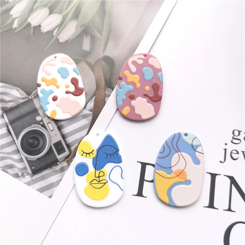 

Бижутерия «сделай сам», 30 шт./лот, цветной рельефный узор, геометрия, необычная форма, акриловые бусины, подходят для сережек/аксессуаров для...