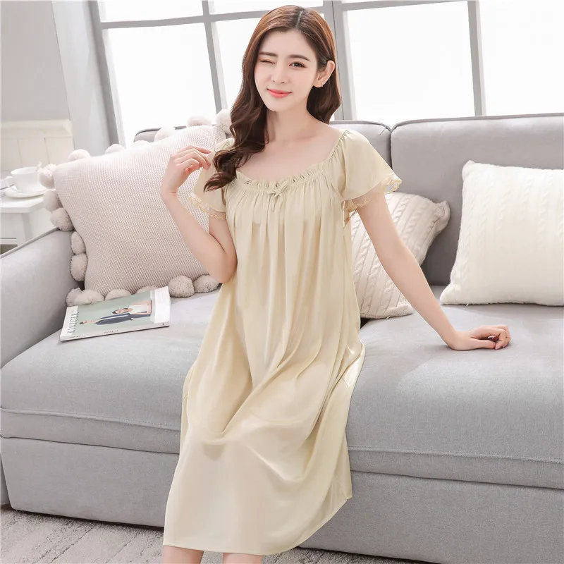 2020 Летняя женская пижама средней длины из вискозного волокна большого размера с