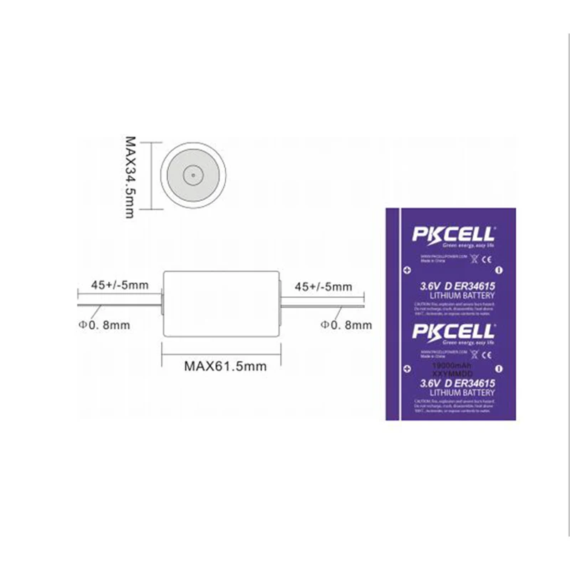 

1Pc ER34615 D Size 3.6V Volt 19000mAh Li-SOCL2 19000mah lithium thiony chloride primary battery