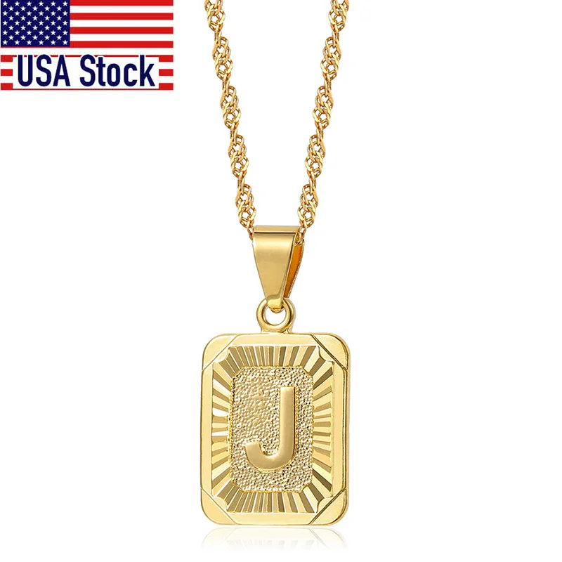 Ожерелья подвески с квадратными буквами для женщин и мужчин волнистая витая