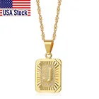 Ожерелья-подвески с квадратными буквами для женщин и мужчин, волнистая витая Цепочка из звеньев, модные ювелирные изделия, подарок, горячая Распродажа GPM05E