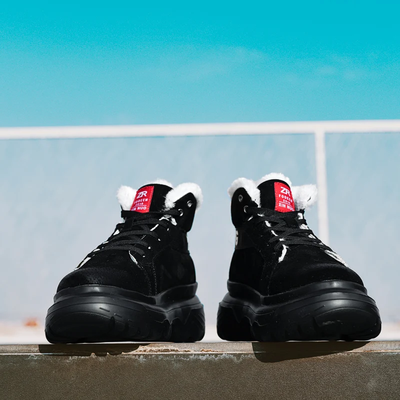 Times/Новинка; модные мужские зимние ботинки в римском стиле; теплые ботинки; плюшевые ботильоны; зимняя рабочая обувь; повседневные мужские зимние ботинки