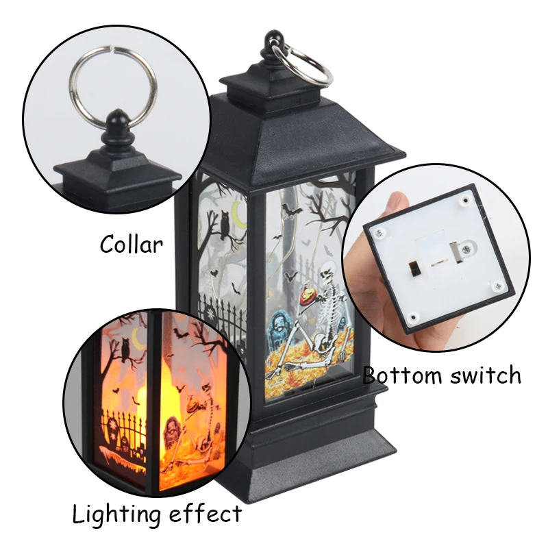 

Led Candles Tea Light Halloween Decoration Vintage Castle Pumpkin Ghost Hanging LED Lantern Lamp Halloween Party Home Decor