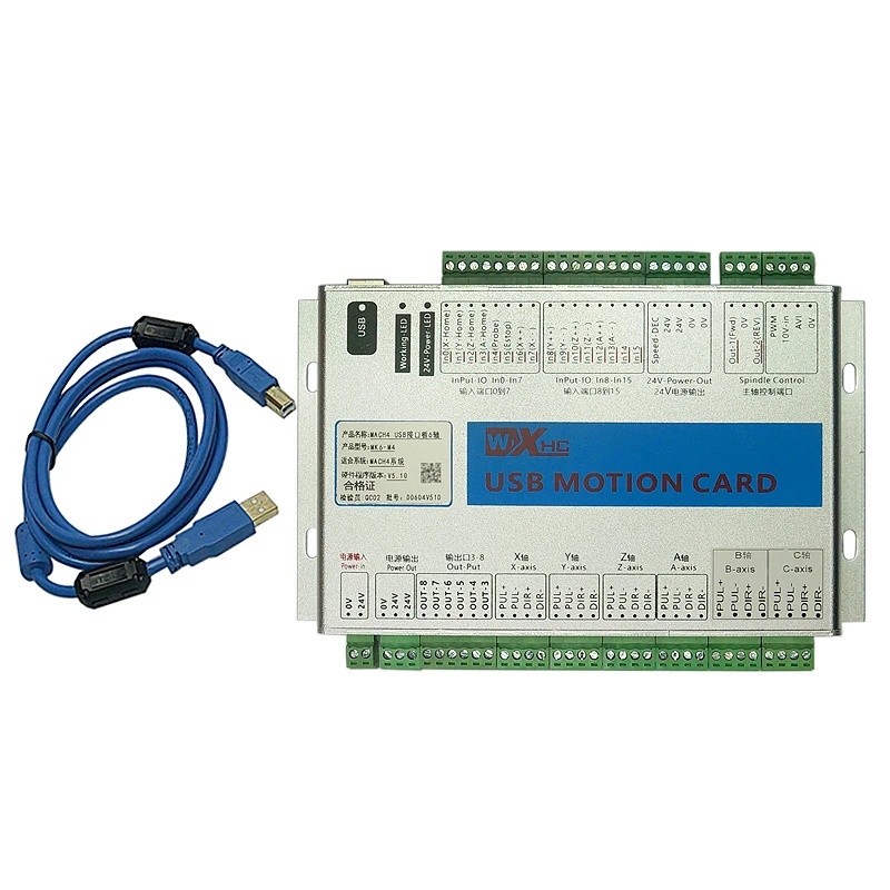 

Mach4 CNC Motion Control Card USB Port 2000Khz Pluse 16input 8output IO Breakout Board for CNC Engraving Machine MK3 MK4 MK6