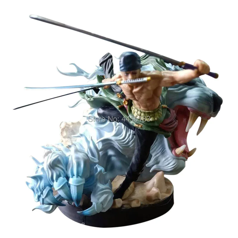 23 см аниме одна деталь фигурка поп DX Roronoa Zoro борьба с тигром вер. ПВХ мультяшная фигурка игрушки Коллекционная модель подарок для мальчика