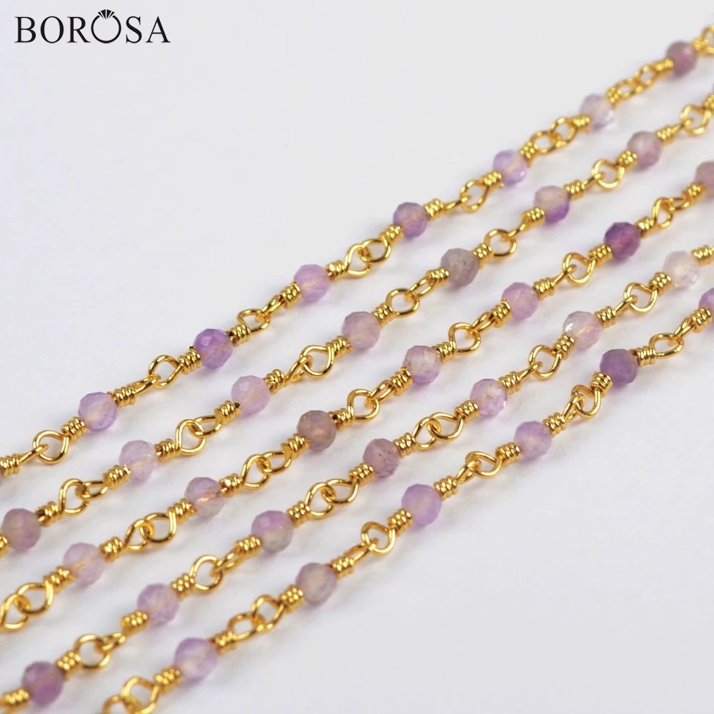 Цепочка Из Натурального аметиста 3 м 2 мм | Украшения и аксессуары