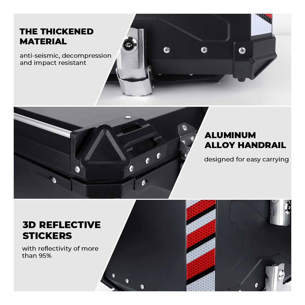 للبيع دراجة نارية الأمتعة خوذة مفتاح قفل حقيبة تخزين الملحقات الخلفية صندوق الأدوات الجذع أداة صندوق مقاوم للماء الألومنيوم باستخدام الحاسب الآل...