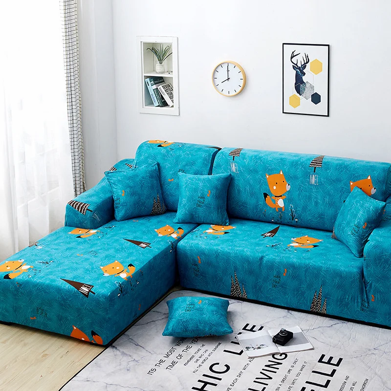 

Modern Elasticity Colorful Sofa Cover For Spring summer for Living Room Sectional Corner L-shape Sofa Cover 1/2/3/4 Seater