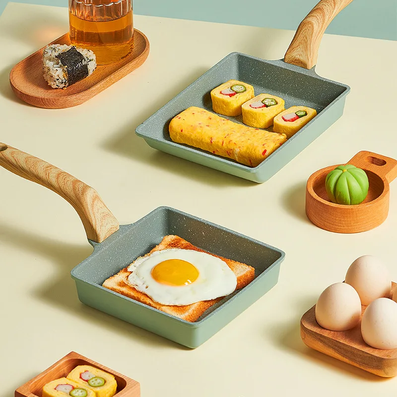 Прямоугольная сковородка для омлета Tamagoyaki сковорода яиц с антипригарным