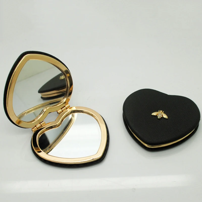 

Small bee mini makeup mirror compact pocket mirror portable double-sided folding mirror