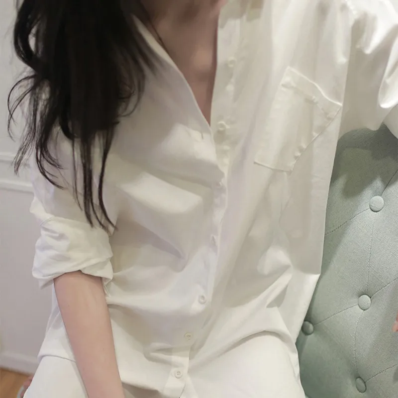 Женская Элегантная блузка в классическом стиле BF сексуальная свободная рубашка