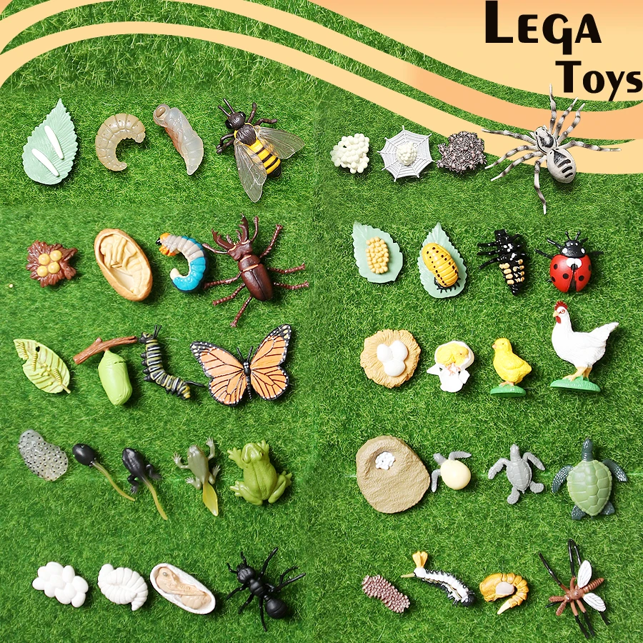 Фигурки бабочки лягушки божьей коровки пчелы паука курицы фигурки животных