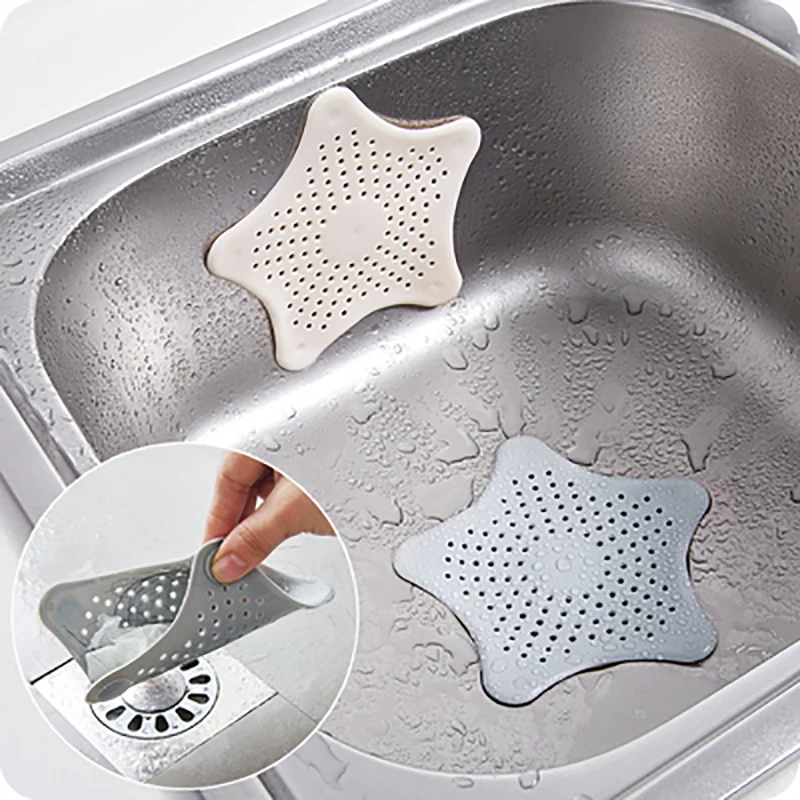Аксессуары для кухонных гаджетов, Звездная крышка для слива воды, раковина для ловли волос, фильтр для раковины, пробка для душа