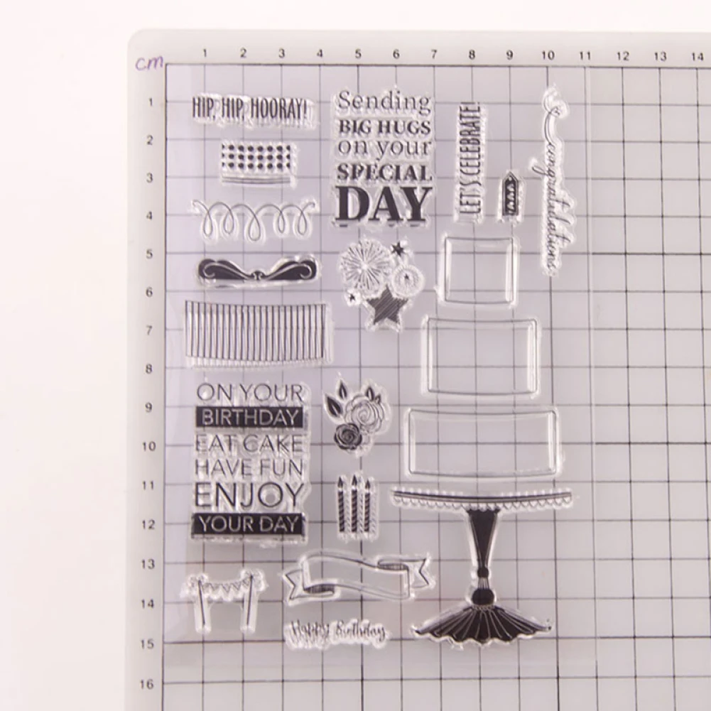 Многослойный торт ко дню рождения прозрачные штампы скрапбуки сделай сам фото