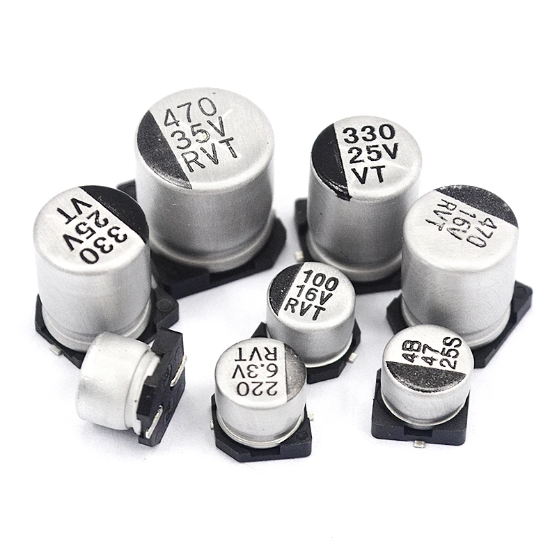 10Pcs SMD Aluminum Electrolytic Capacitor 6.3V 10V 16V 25V 35V 50V 63V 100 1UF 10UF 22UF 33UF 47UF 100UF 330UF 470UF 1000UF |
