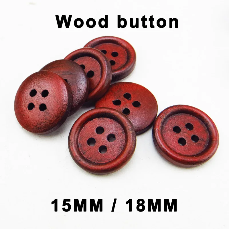 100 шт красный кофе картина деревянные пуговицы украшения 18 мм швейная одежда