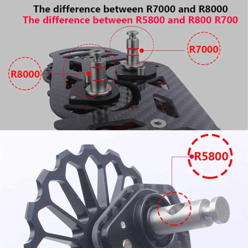 

Bicycle Carbon Fiber Ceramic Rear Derailleur 17T Pulley Guide Wheel Accessories