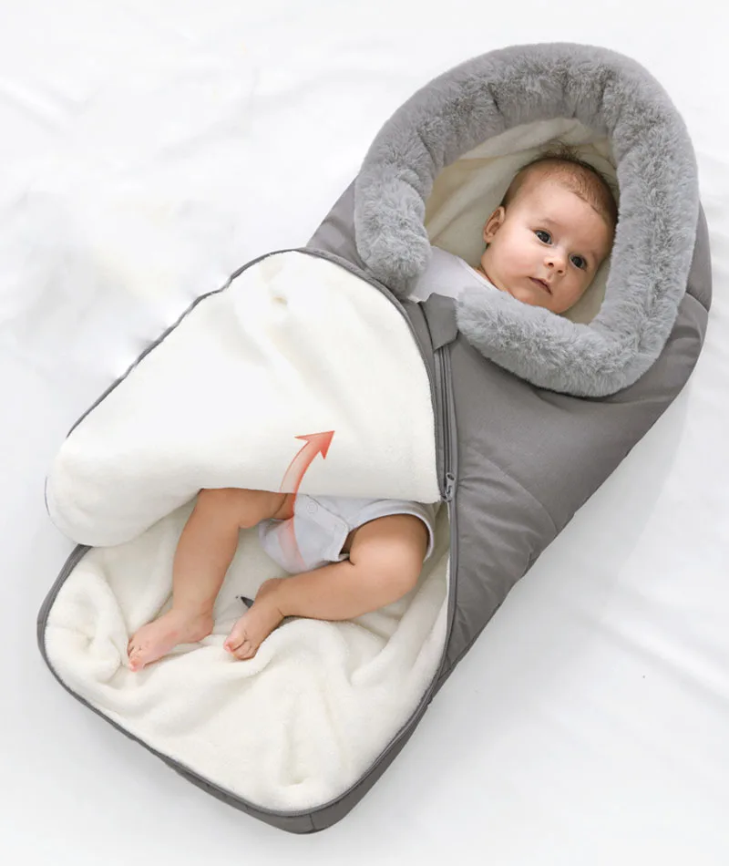Детская коляска спальный мешок 92 см конверт новорожденного шерсть детский 4