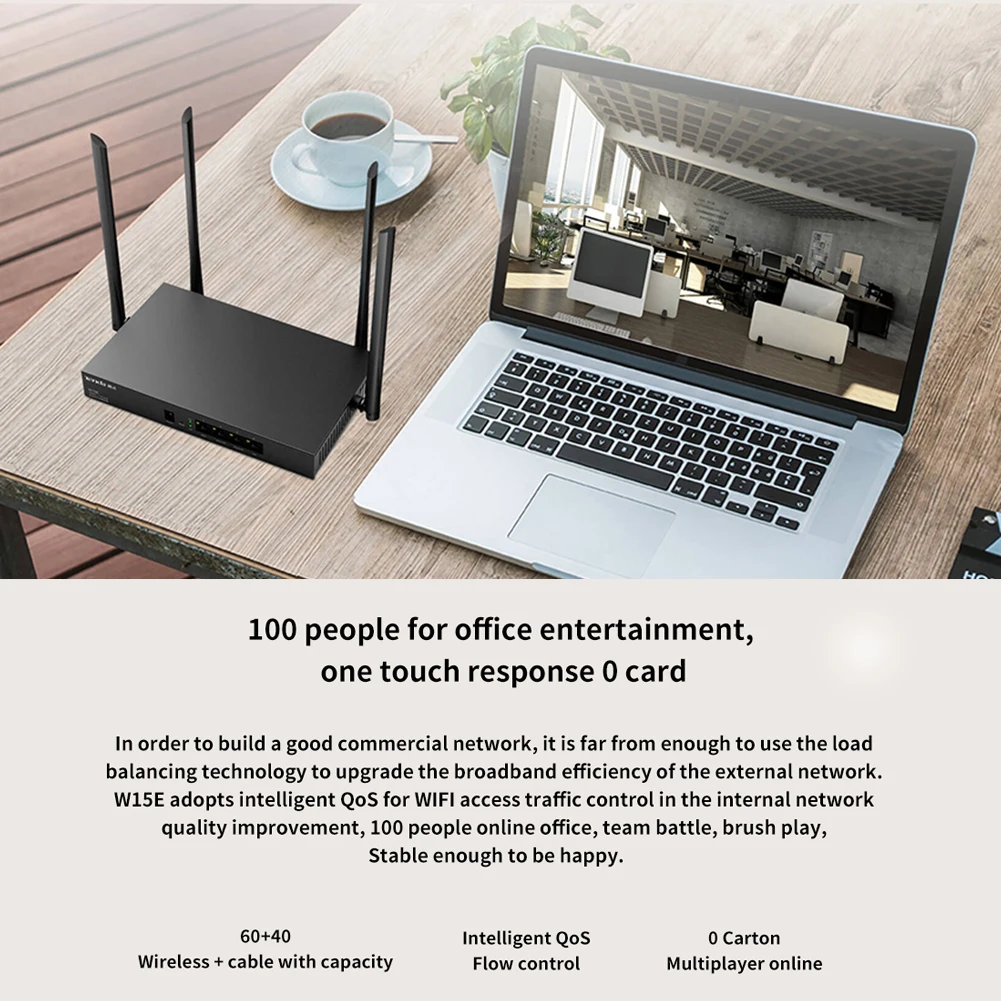 

Tenda W20E Enterprise Wireless WiFi Router 2.4G/5GHz 1350Mbps Wi-Fi Repeater with 5 Antennas and Gigabit port,16 AP Management