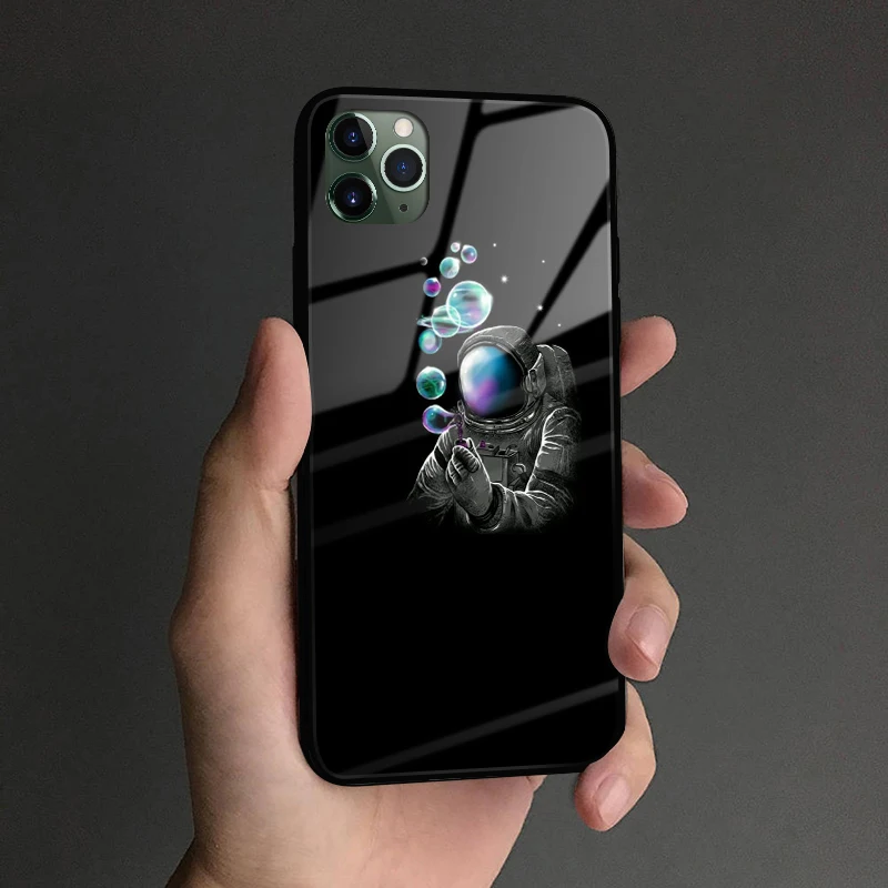 Космонавт космическая эстетика мягкий силиконовый стеклянный чехол для