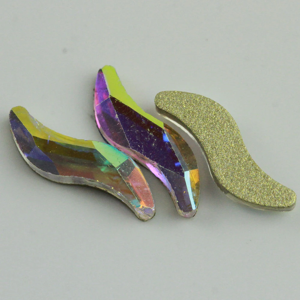 S форма не горячая фиксация Клей-на Стразы AB цвет стекло Flatback хрустальные камни