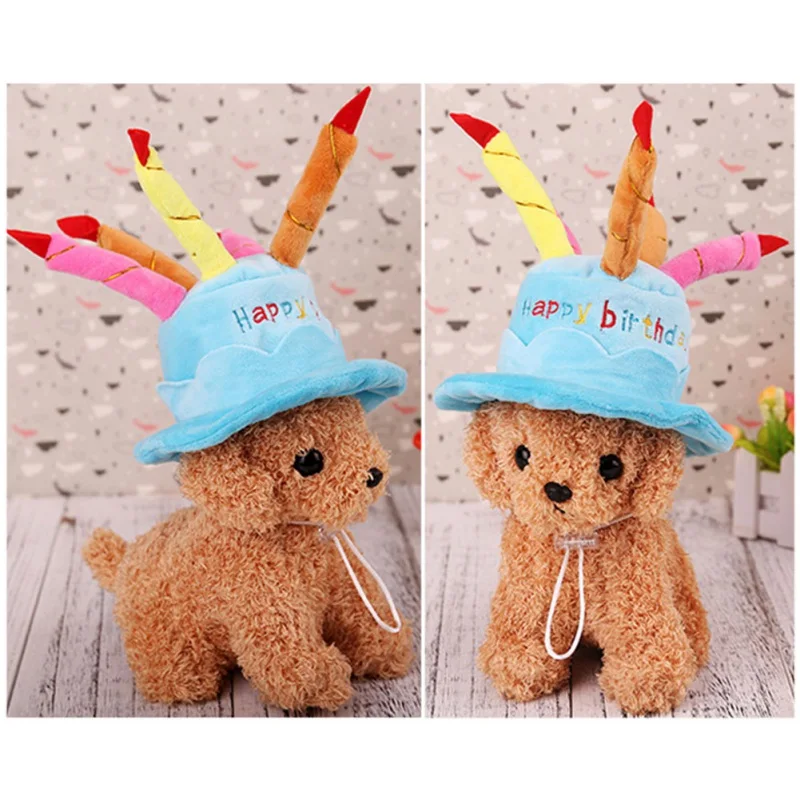 Cute Pets Dog Cats Birthday Caps Adjustable Corduroy Colorful Candles Small/Medium Hat Puppy Cosplay Costume Headwear | Дом и сад