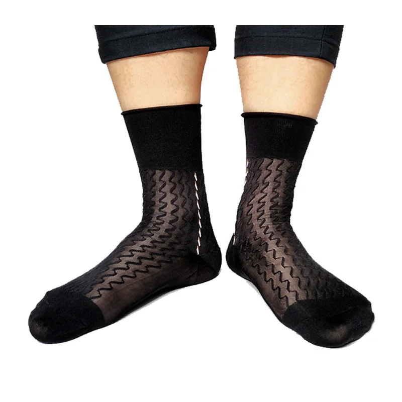 Брендовые классические нейлоновые шелковые носки для мужчин мягкие строгие