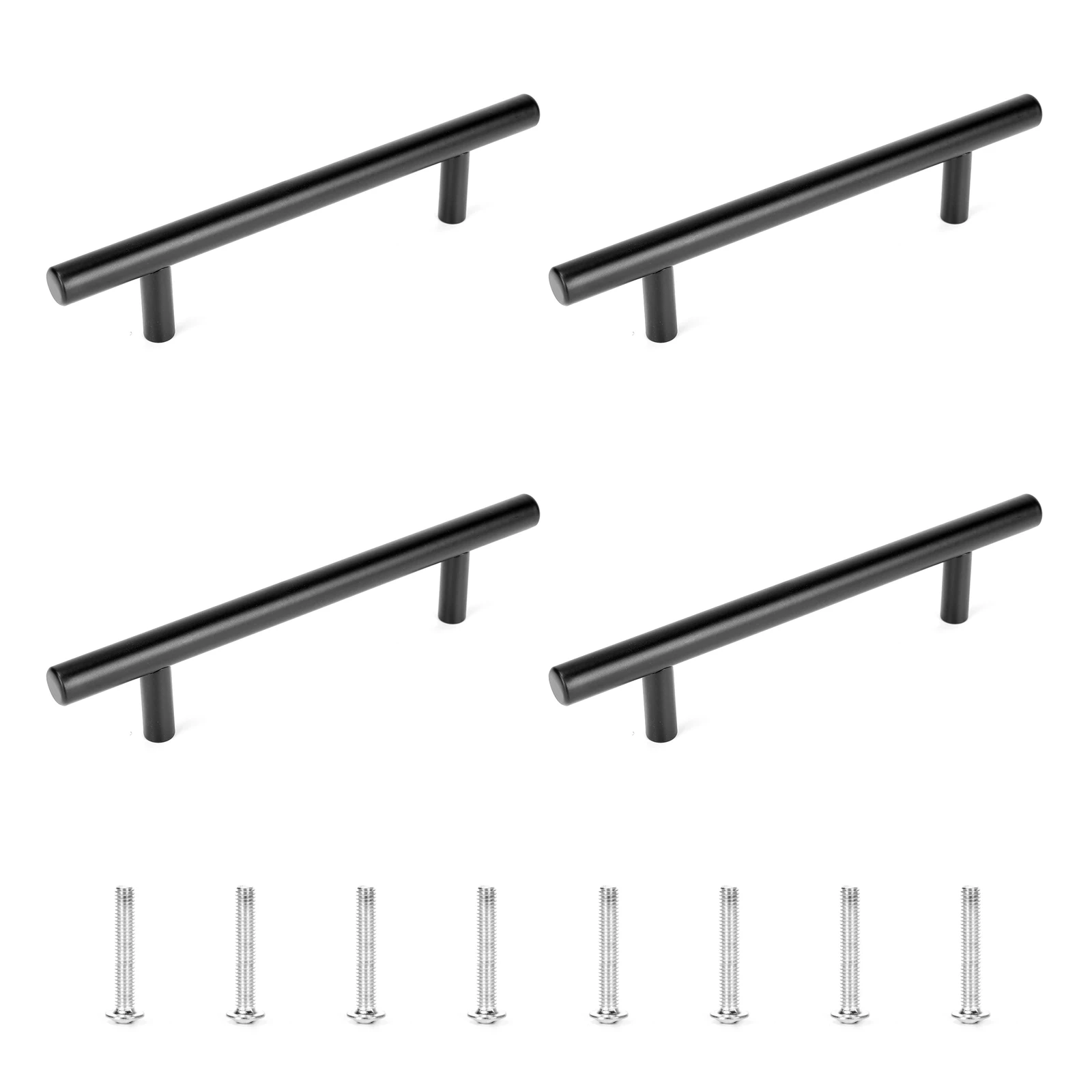 

4Pcs/Lot 5.9''Matte Black Stainless Steel Handles(3.78''Hole Center)With Screws For Kitchen Cabinet,Furniture Drawer Pulls