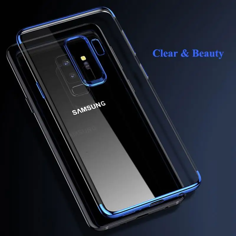 

For Samsung Galaxy S9 Case Luxury Soft Silicone Clear Transparent Plating Cover For Samsung S9 Plus S9Plus Phone Cases