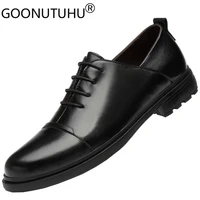 2021 new fashion mens shoes dress genuine leather male classics black big size 35 47 shoe man party office formal shoes for men