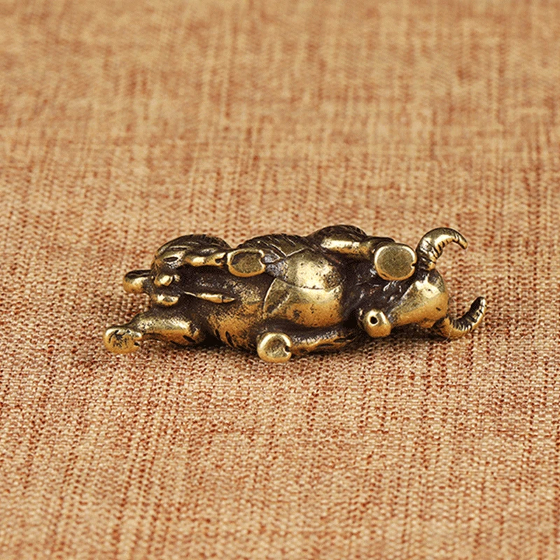 Булл из чистой латуни миниатюрные фигурки винтажное украшение животного стола