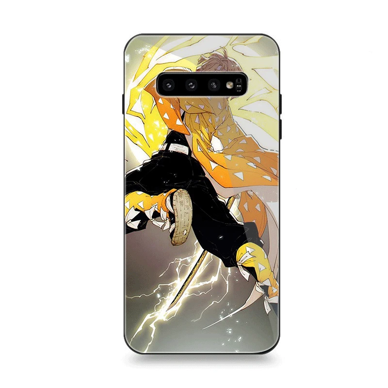 Чехол для телефона Стекло для samsung A40 A50 A10 A20 A30 A60 A70 S10 S7 край S8 S9 Plus Note 8 9 крышка kimetsu без yaiba