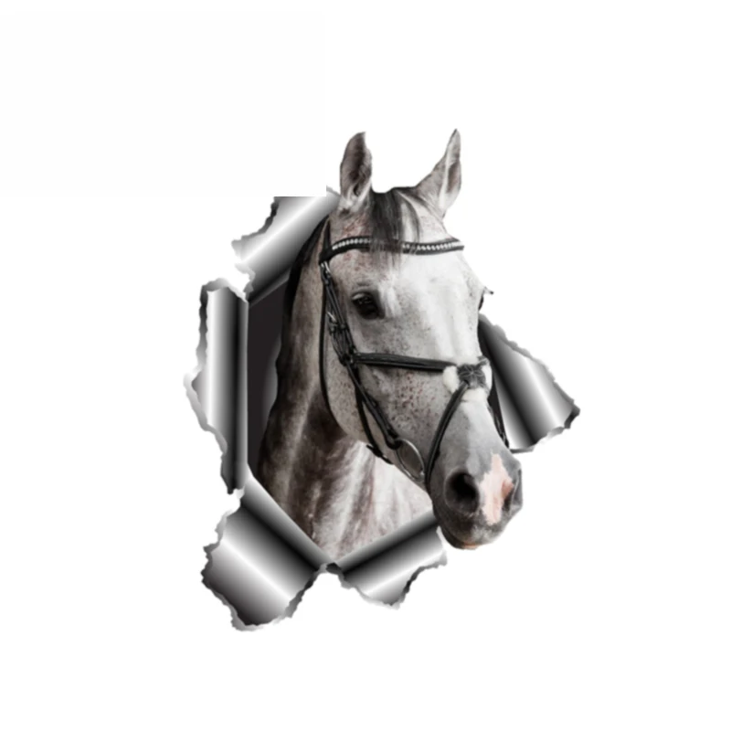 

Dawasasru Horse 3D Car Sticker Vinyl Sticker Car Hood Bumper Windows Pet Decal Waterproof Accessories 13cm*12cm