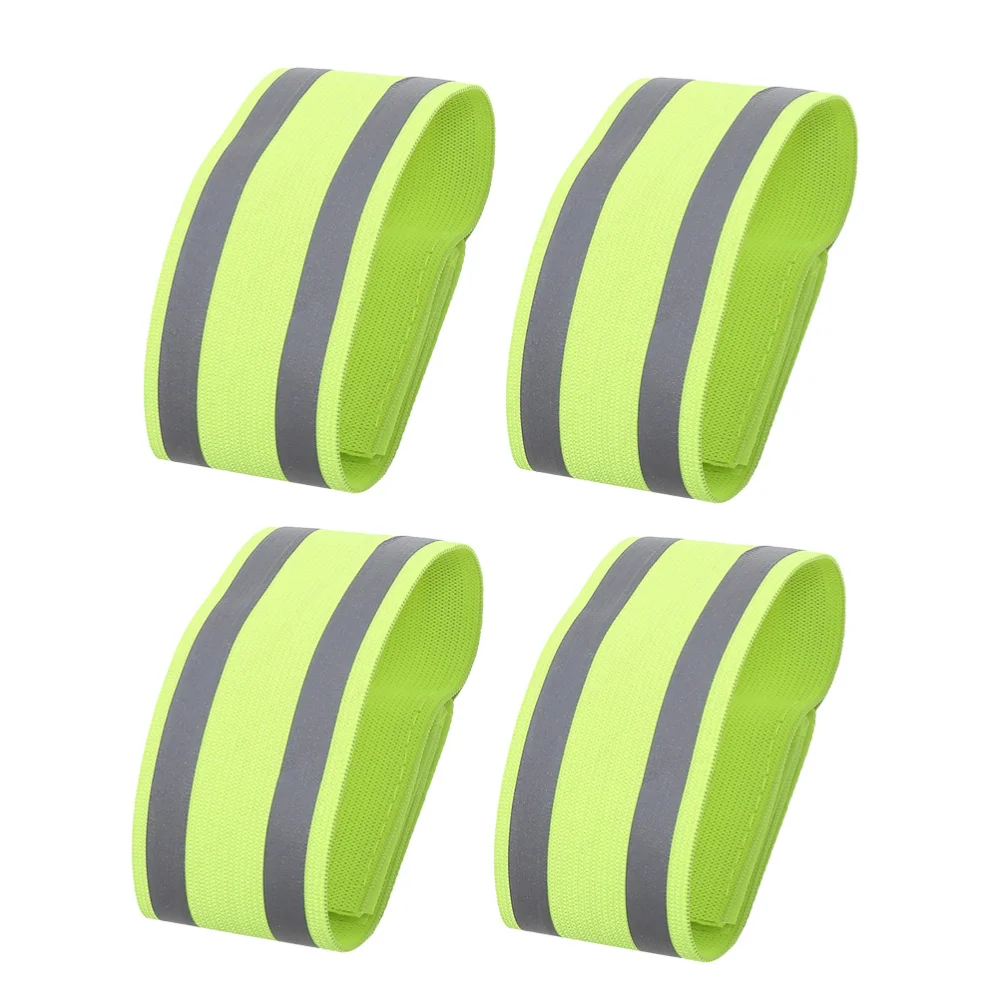 4 Pcs Outdoor Reflective Armlet Practical Luminous Armband Arm Decor for Sports Fitness Activities (Fluorescent Green) | Спорт и