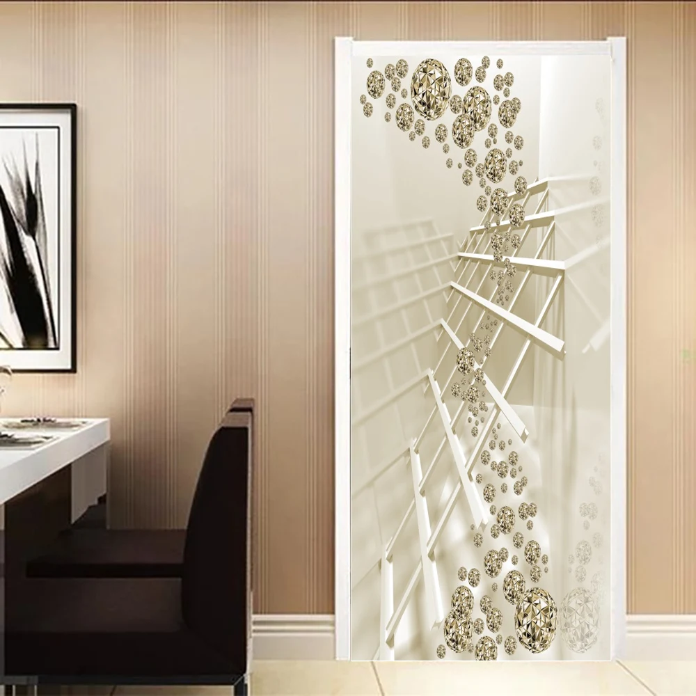 Синий абстрактный треугольник художественный постер для обновления дверей