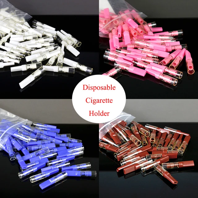 Colorful 100 pcs Disposable Cigarette Holder Multifunction Smoking Pipe 5.5 / 8 mm Cigarette Pipe Portable Cigarette Holders