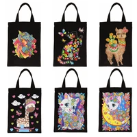 5d diamond painting handbag diy eco friendly shopping storage bags foldable canvas bag home organizer craft handbag gifts
