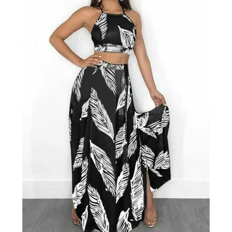 2 шт. Для женщин в богемном стиле с цветочным принтом Летнее платье сексуальное