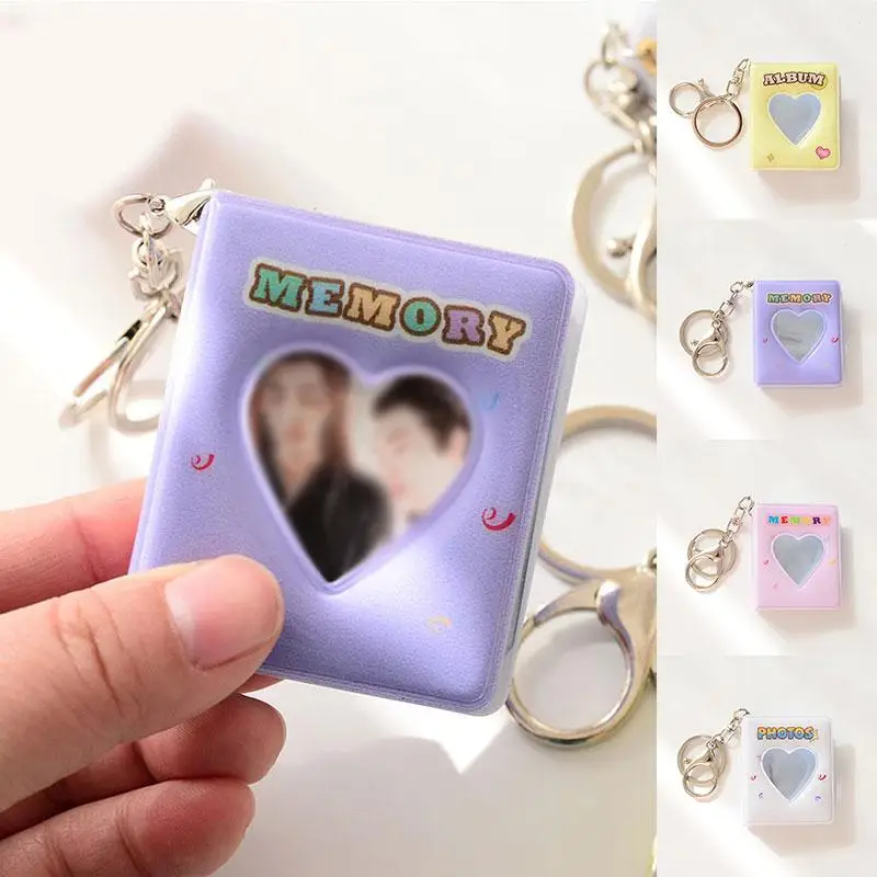 

Mini 1Inch Photo Album for Card Photo Sticker Album Transparent PVC Photo Album Cute Love Heart Photos Instax Album Card Holder
