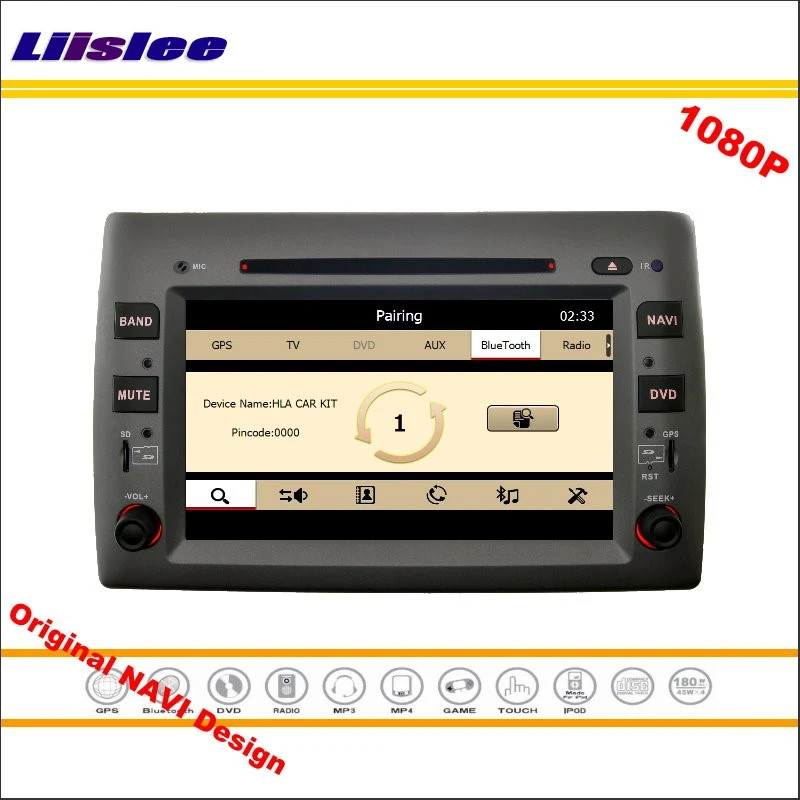 Для Fiat Stilo 2002 ~ 2010 автомобильное стерео радио CD DVD плеер GPS навигация 1080P HD экран