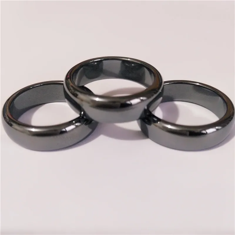 Кольцо из гематита без магнита для мужчин и женщин кольцо с черным натуральным